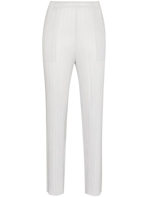 Pleats Please Issey Miyake plissé slim leg trousers