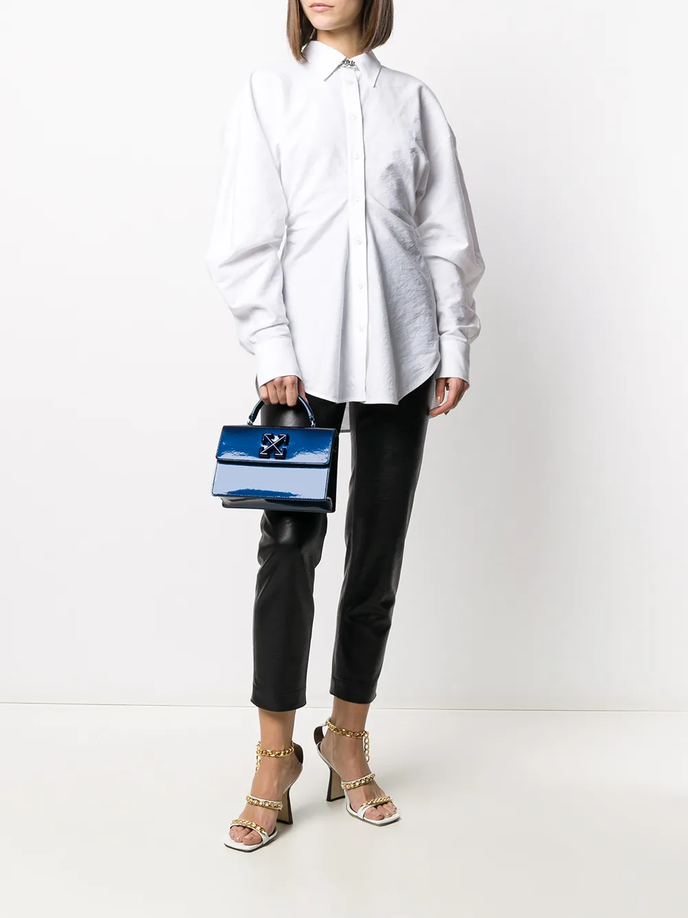 фото Off-white лакированная сумка на плечо jitney 1.4