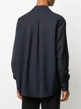 notch collar long sleeved shirt展示图