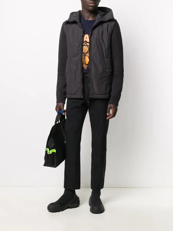 removable sleeve hooded jacket for men 