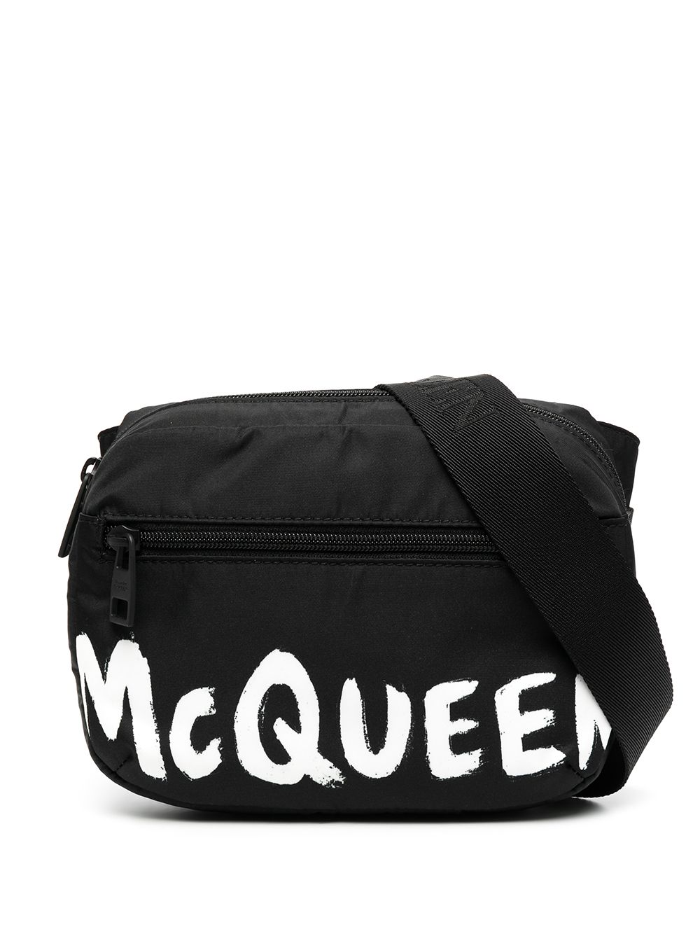 Shop Alexander Mcqueen Logo Belt Bag In Black