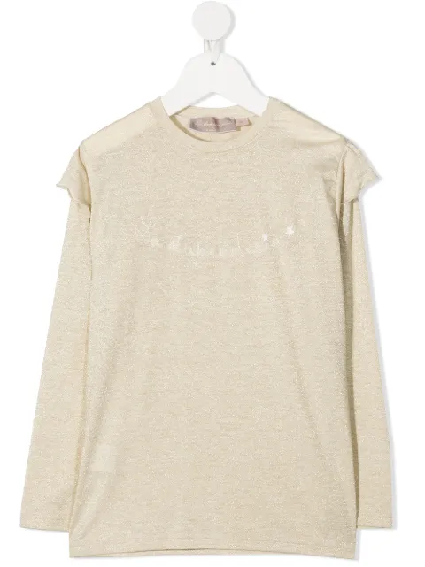 La Stupenderia logo embroidered long-sleeve top