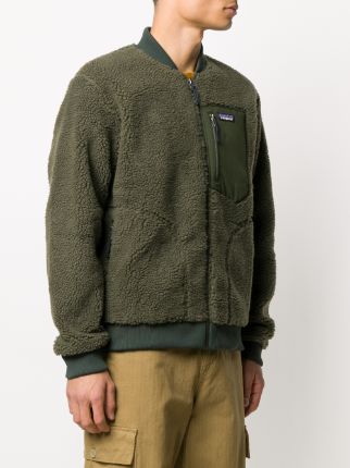 long-sleeved fleece bomber jacket展示图