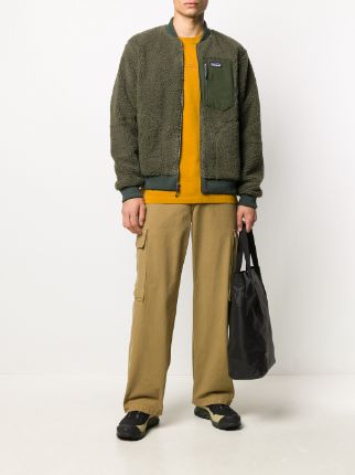 long-sleeved fleece bomber jacket展示图