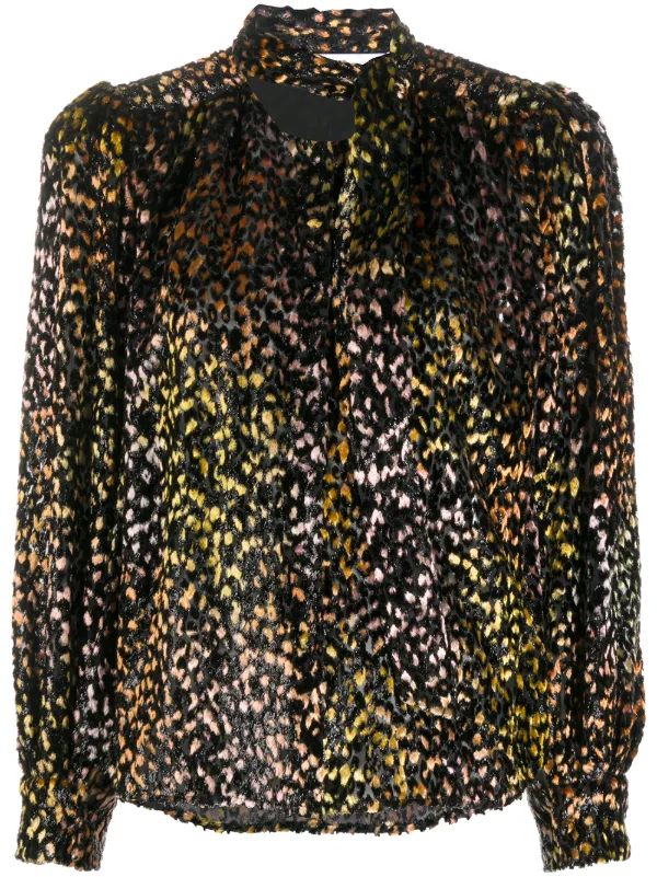 yellow animal print top