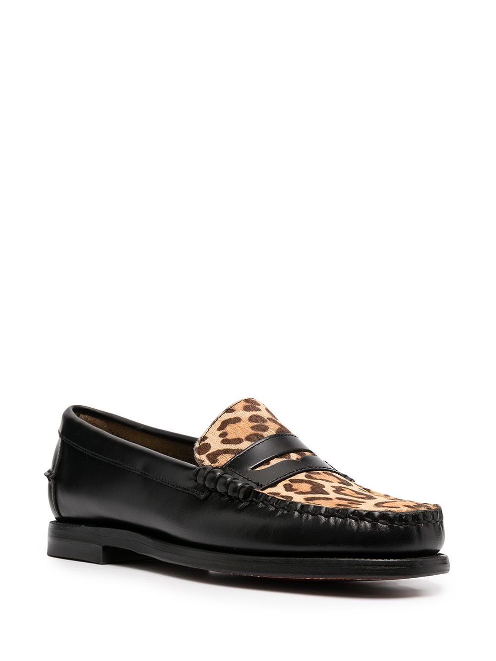 Sebago leopard-print loafers Black