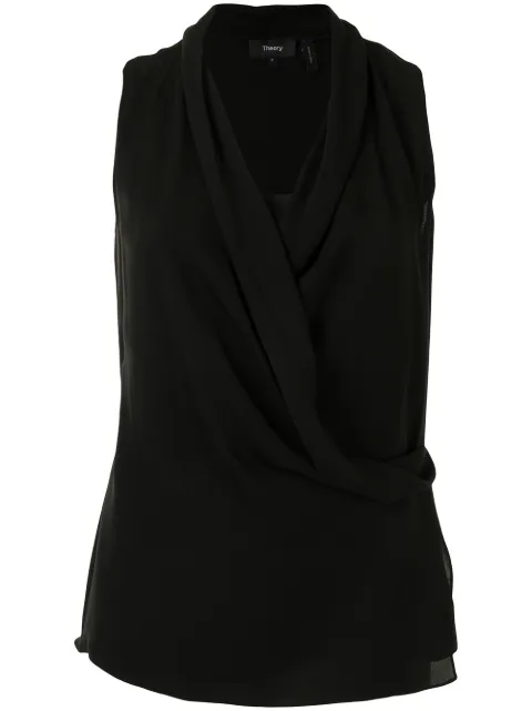 womens black cowl neck top