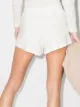 LESET pointelle pinstripe cotton shorts