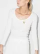Image 2 of LESET pointelle pinstripe long-sleeve T-shirt