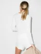 LESET pointelle pinstripe long-sleeve T-shirt