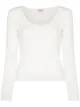 Image 1 of LESET pointelle pinstripe long-sleeve T-shirt