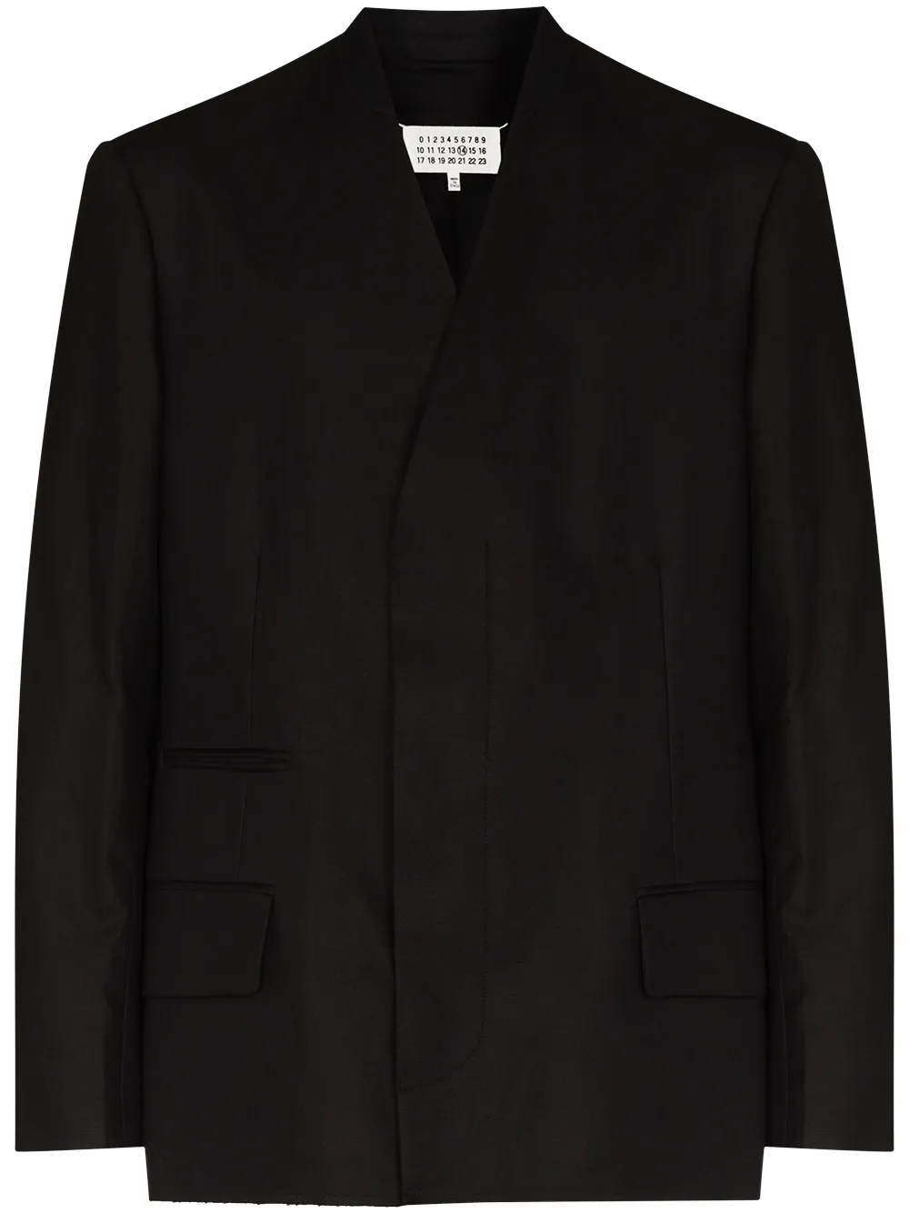 Maison Margiela Collarless single-breasted Linen Blazer - Farfetch