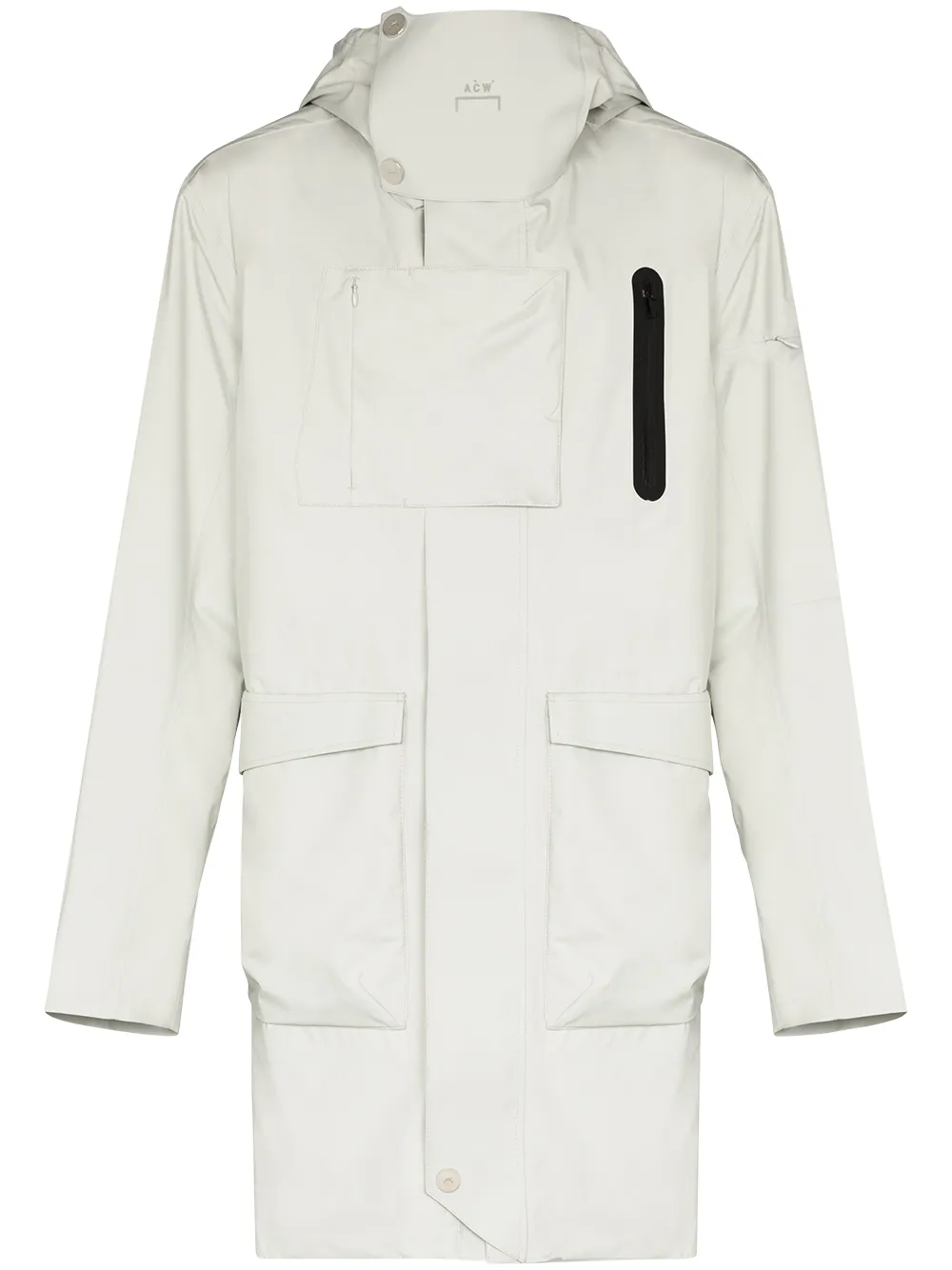 A-COLD-WALL* concealed-fastening hooded jacket - Neutrals