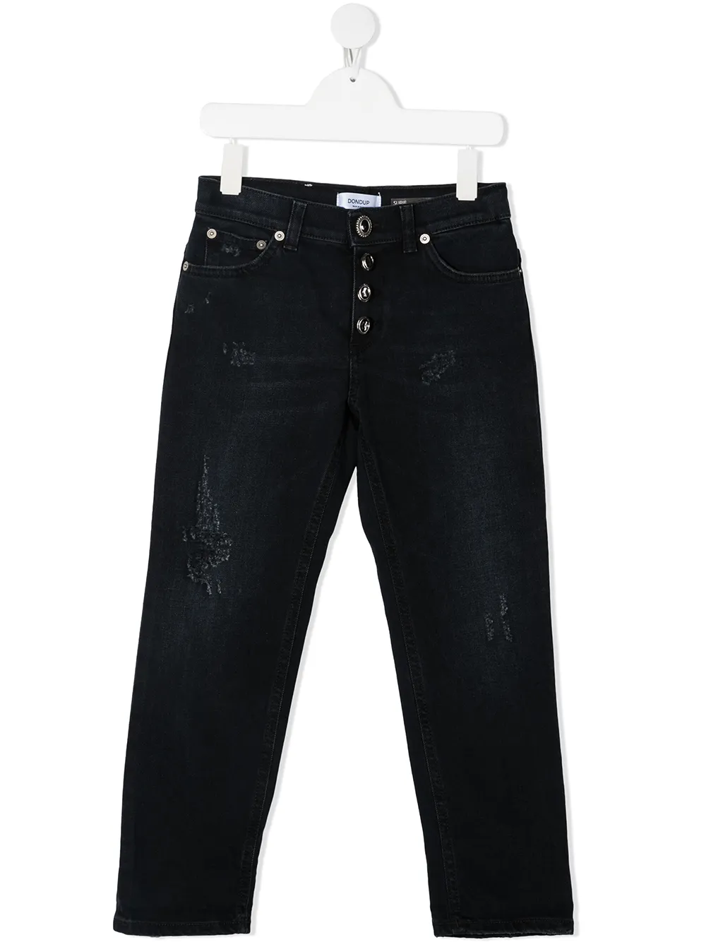 

DONDUP KIDS jeans rectos con detalles rasgados - Azul