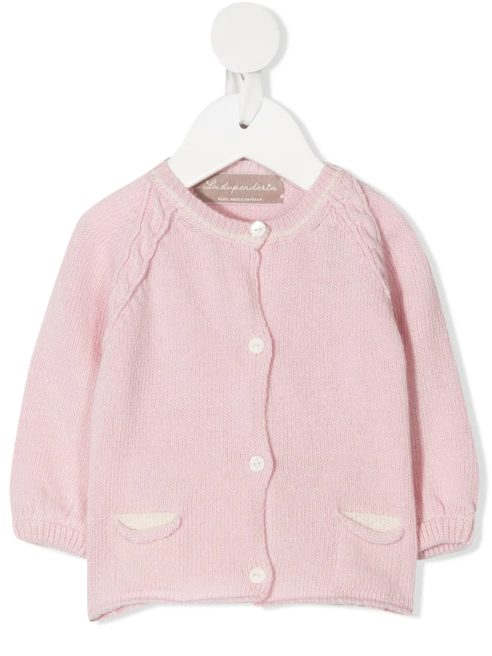 

La Stupenderia knitted wool jacket - Pink