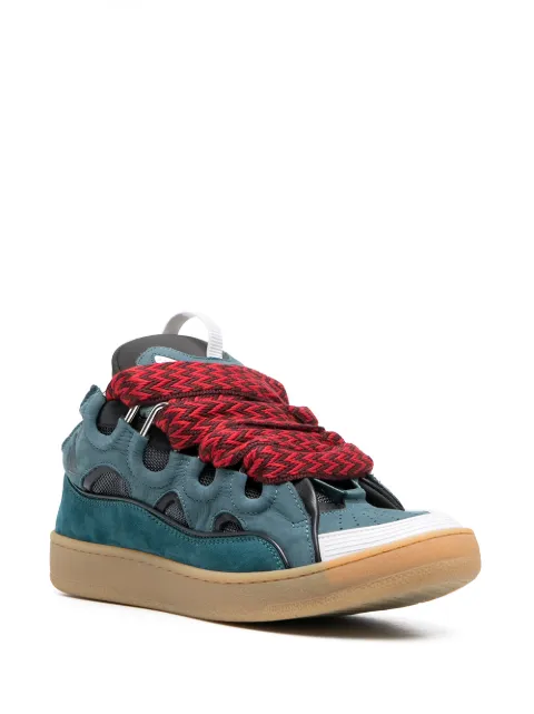 Shop LANVIN Curb zigzag-laces sneakers with Express Delivery - FARFETCH