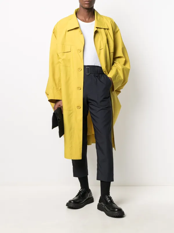 oversized yellow raincoat