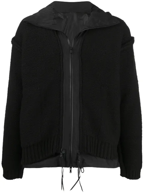 The Viridi-Anne knitted layered hooded jacket