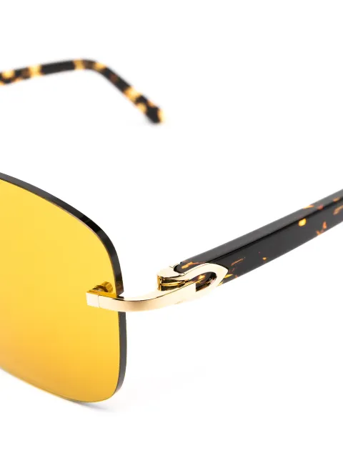 cartier rimless rectangular frame glasses