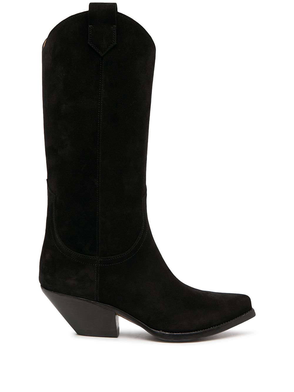 black suede cowgirl boots
