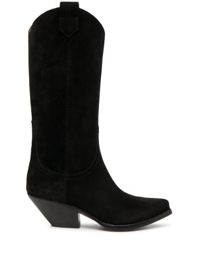 black cowboy boots suede