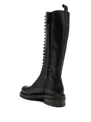 knee-high leather combat boots展示图