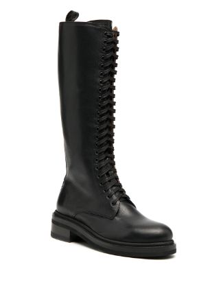 knee-high leather combat boots展示图