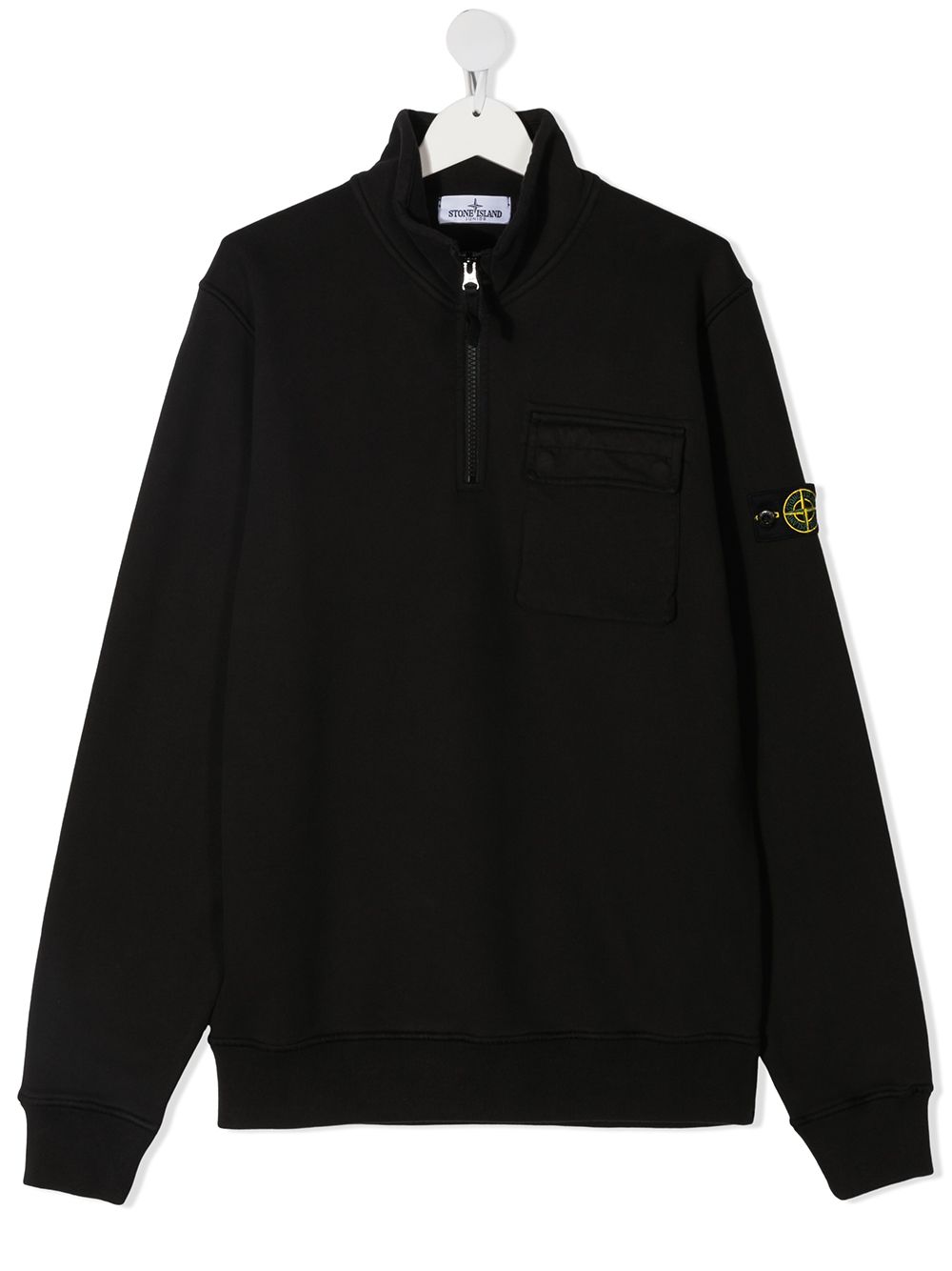 фото Stone island junior толстовка с воротником на молнии