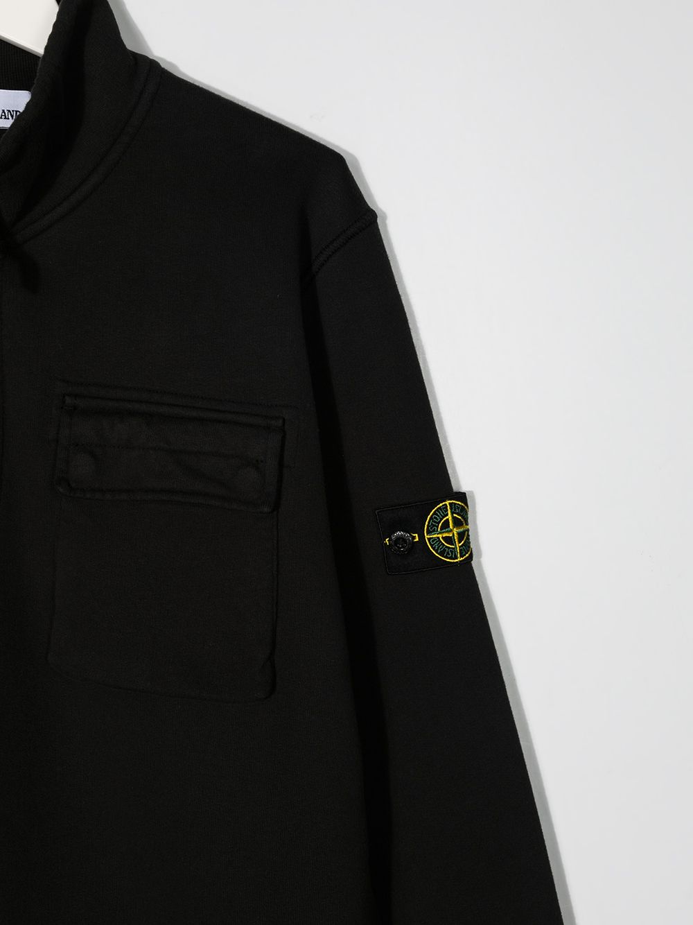 фото Stone island junior толстовка с воротником на молнии