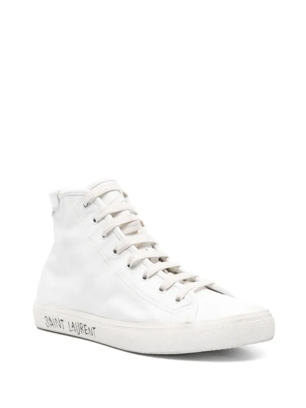 SAINT LAURENT ホワイト ハイカットスニーカー Saint Laurent Malibu ハイカット スニーカー 通販 - FARFETCH