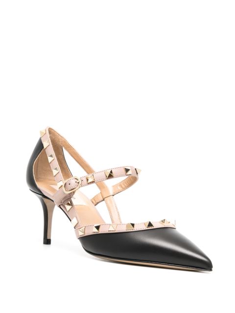 Shop Valentino Rockstud Pointed Pumps In Black