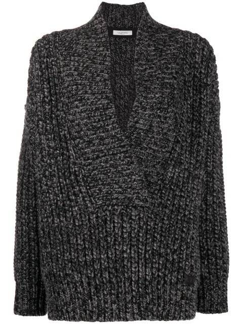 Valentino Garavani oversized mélange-knit jumper