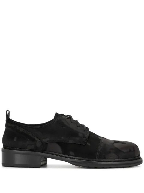 flocked lace-up shoes