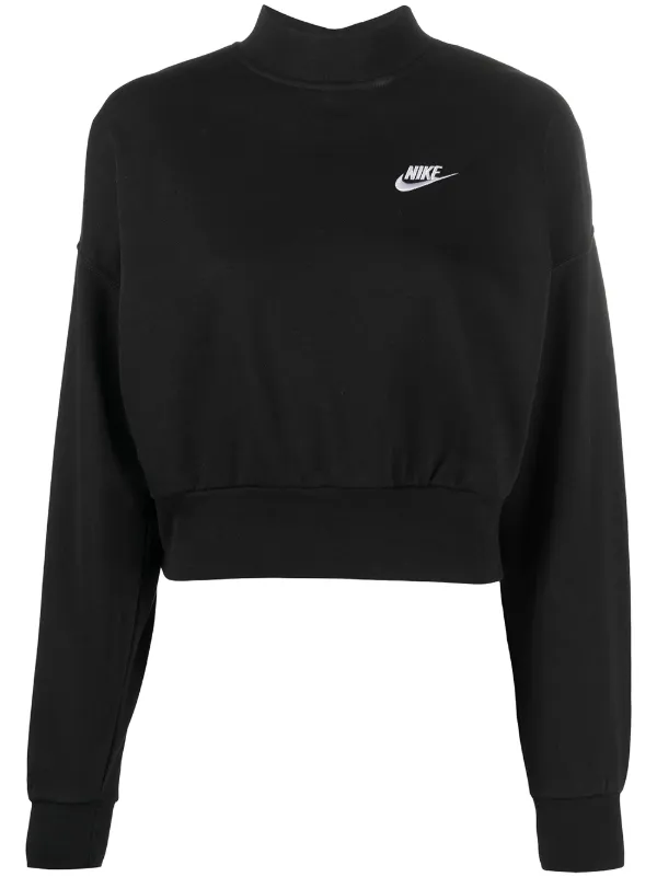 black nike cropped hoodie