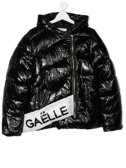 Gaelle Paris Kids جاكيت مبطن بطبعة شعار الماركة