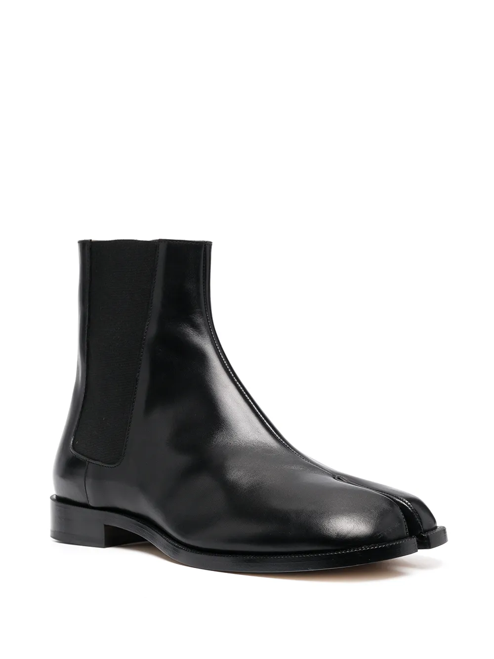 Shop Maison Margiela Tabi Leather Chelsea Boots In Black