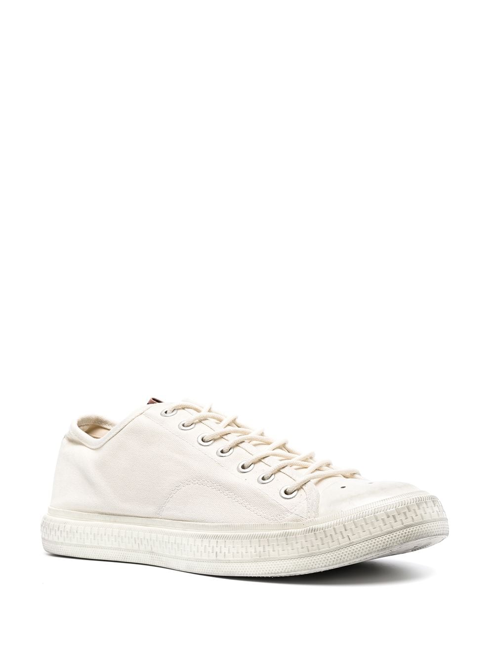 Acne Studios Distressed Organic Cotton-canvas Sneakers In Off-white ...