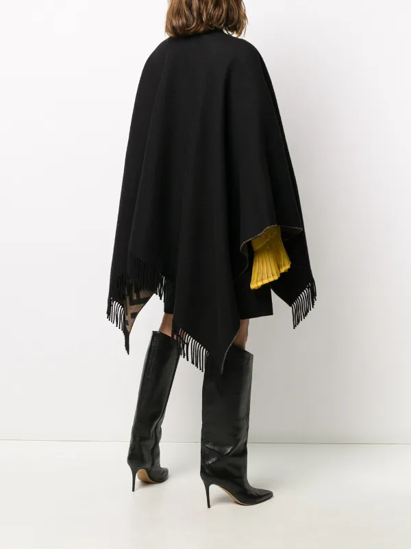 FENDI Monogram Pattern Cape Black FARFETCH PH