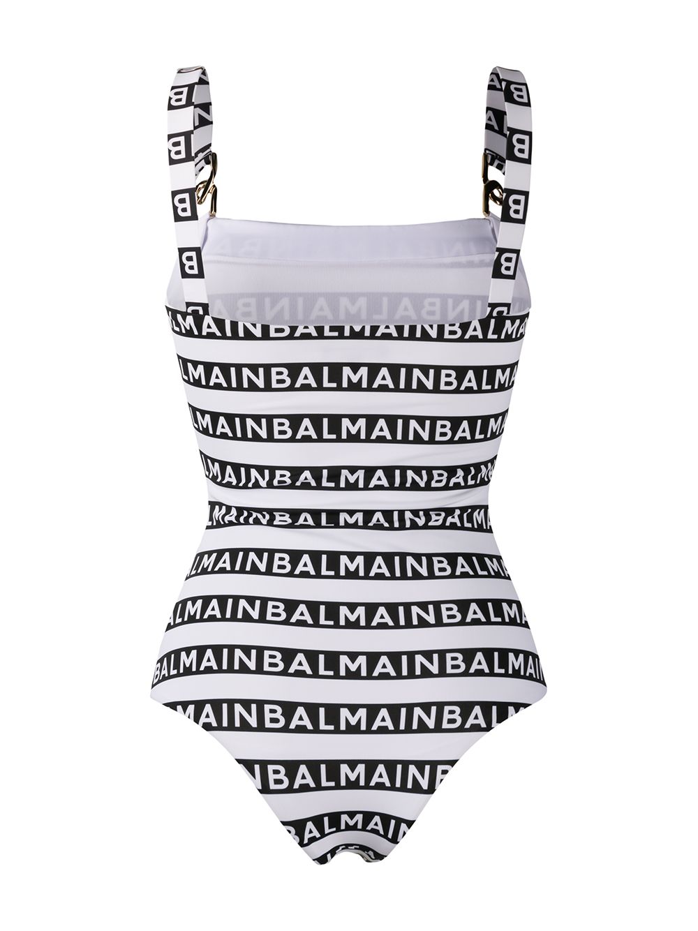 фото Balmain купальник с логотипом и цепочкой