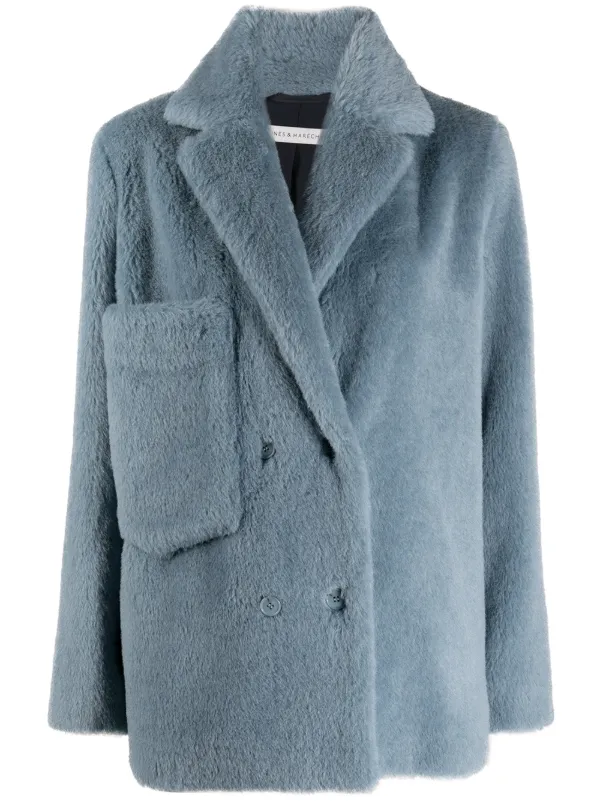 blue single breasted coat