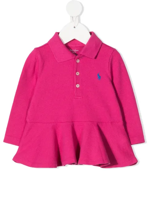 Ralph Lauren Kids توب بولو بأطراف بكرانيش