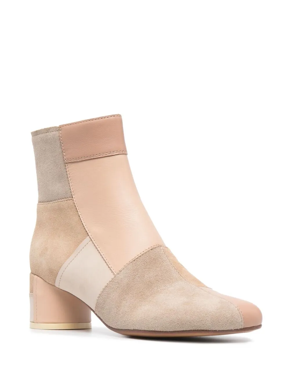 MM6 Maison Margiela Enkellaarzen met vlakken - Beige