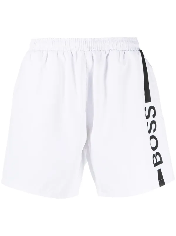 hugo boss white swim shorts