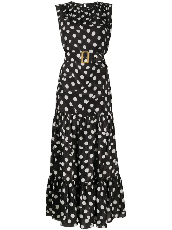 polka dot tiered maxi dress