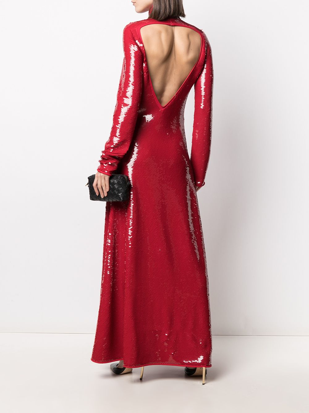 фото Bottega veneta расклешенное платье с пайетками