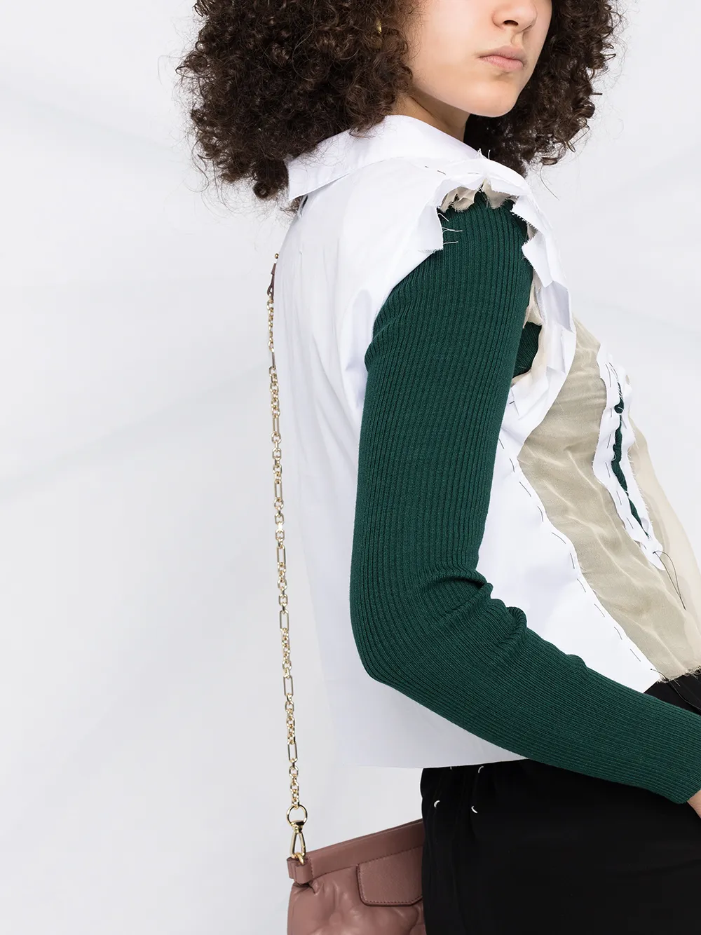 фото Maison margiela деконструированный джемпер-рубашка