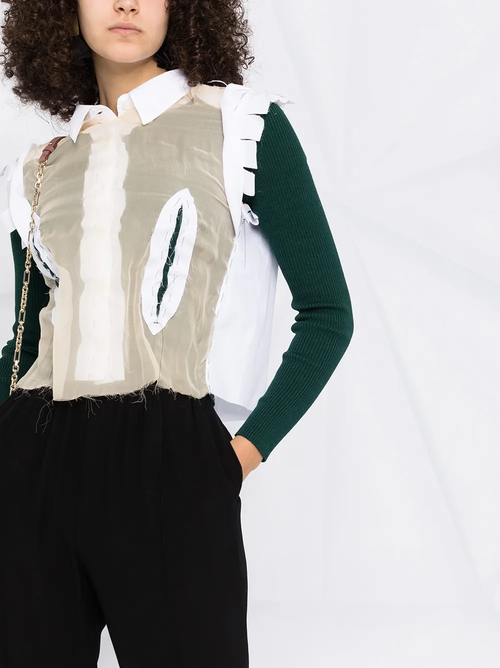 фото Maison margiela деконструированный джемпер-рубашка