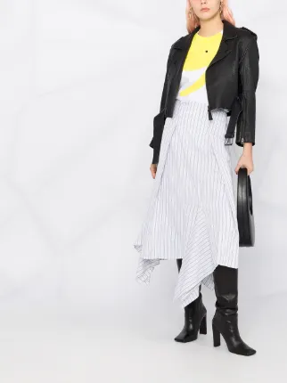 asymmetric striped skirt展示图