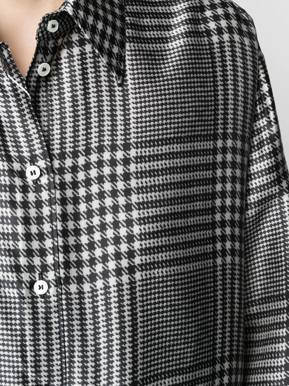 фото Mm6 maison margiela рубашка в клетку prince of wales с драпировкой