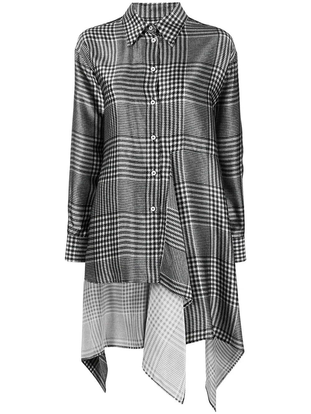 

MM6 Maison Margiela camisa drapeada a cuadros príncipe de Gales - Gris